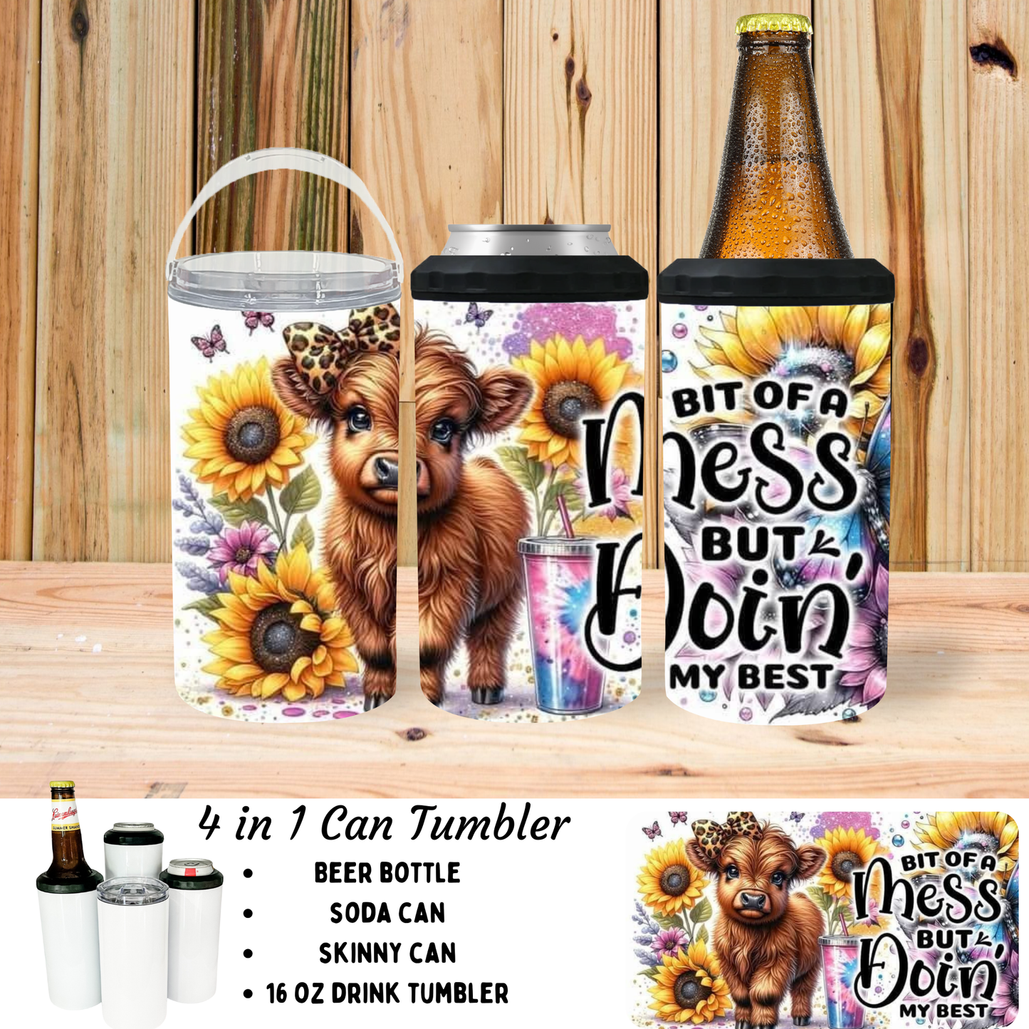 Koozie | Highland Cow | Doing My Best