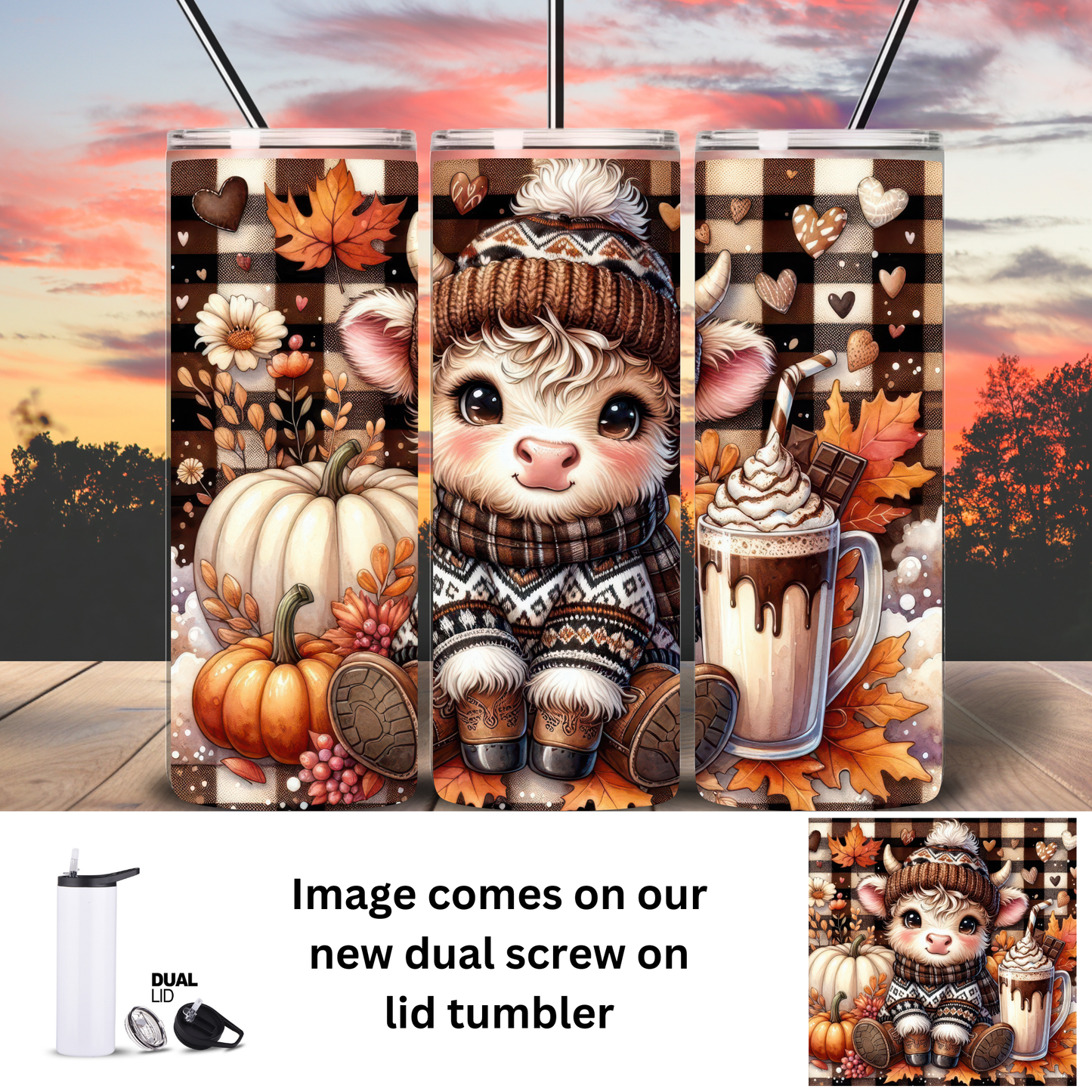 Tumbler | Highland Cow | Fall Sweater
