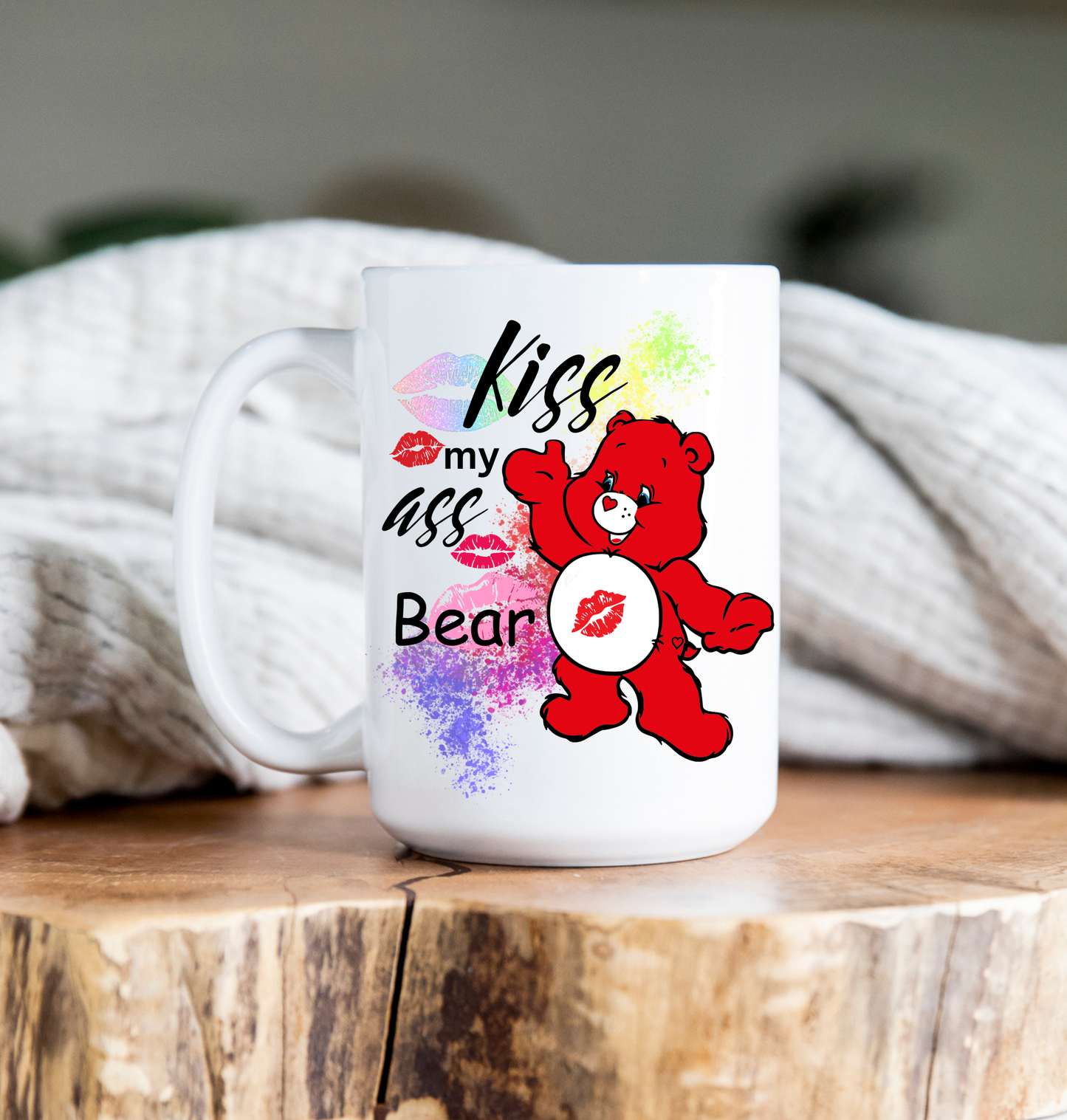 Coffee Mug | 15 oz | Care Bear | Kiss My Ass