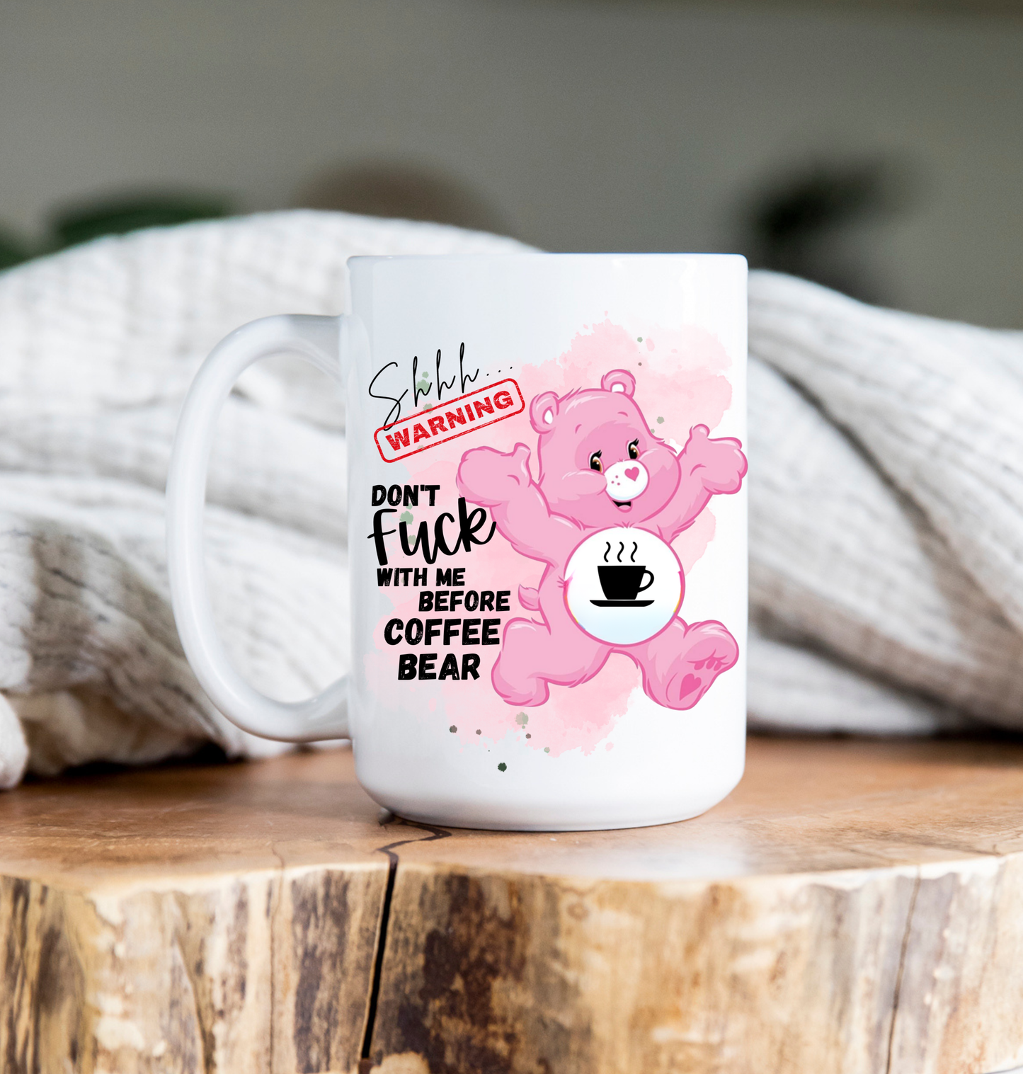 Coffee Mug | 15 oz | Care Bear | Warning
