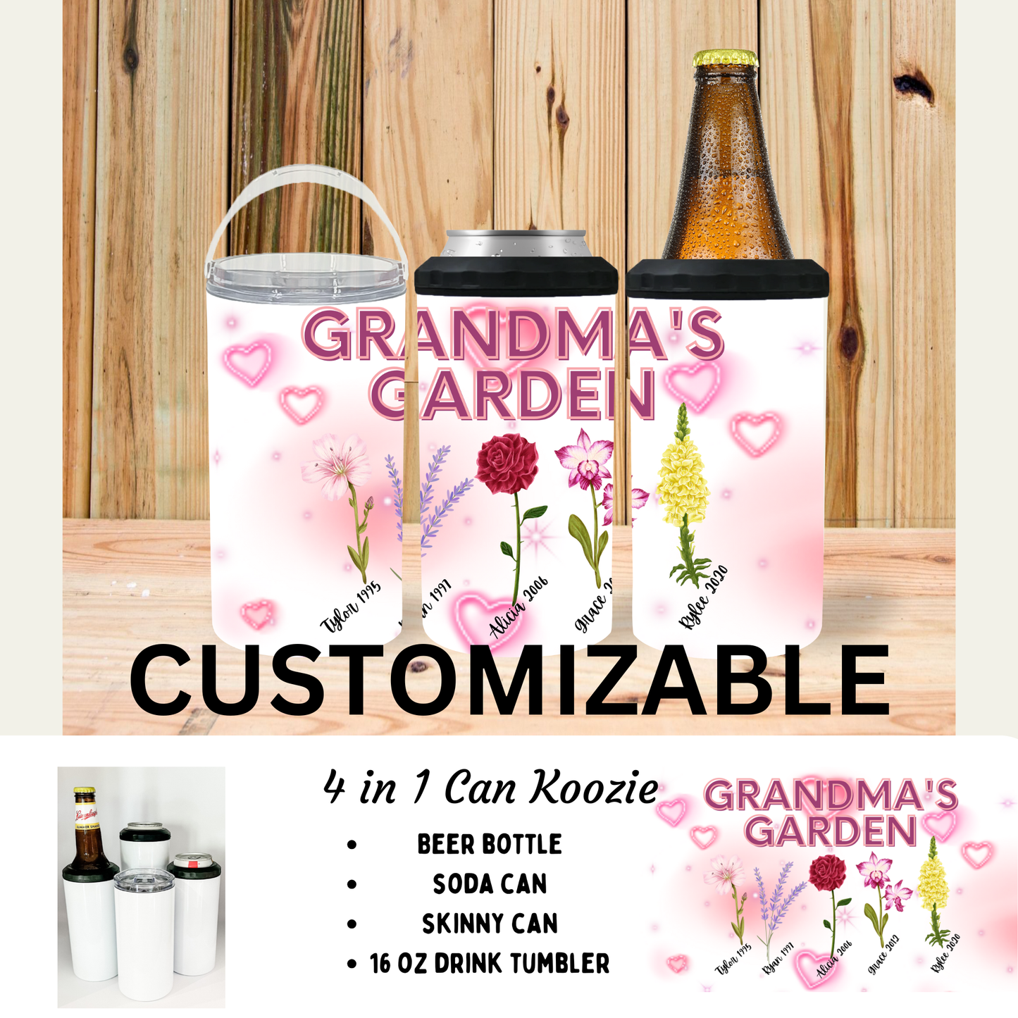 Koozie | Customize it | Grandma's Garden
