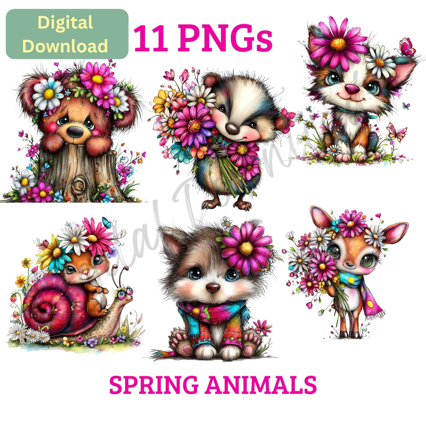Digital Download | Spring Animals| 11 PNG Files