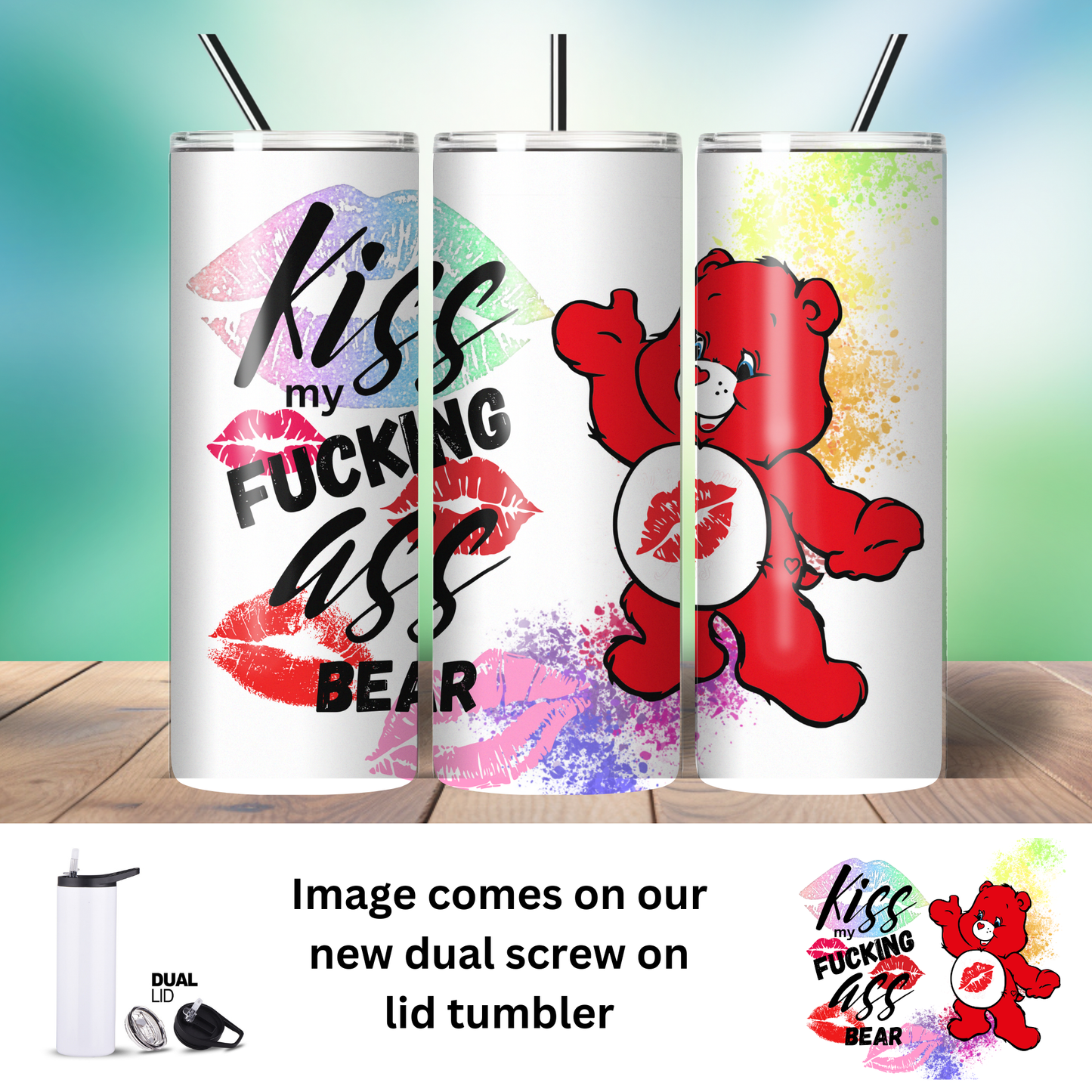 Tumbler | Sarcasm | SwearBear Kiss my Ass