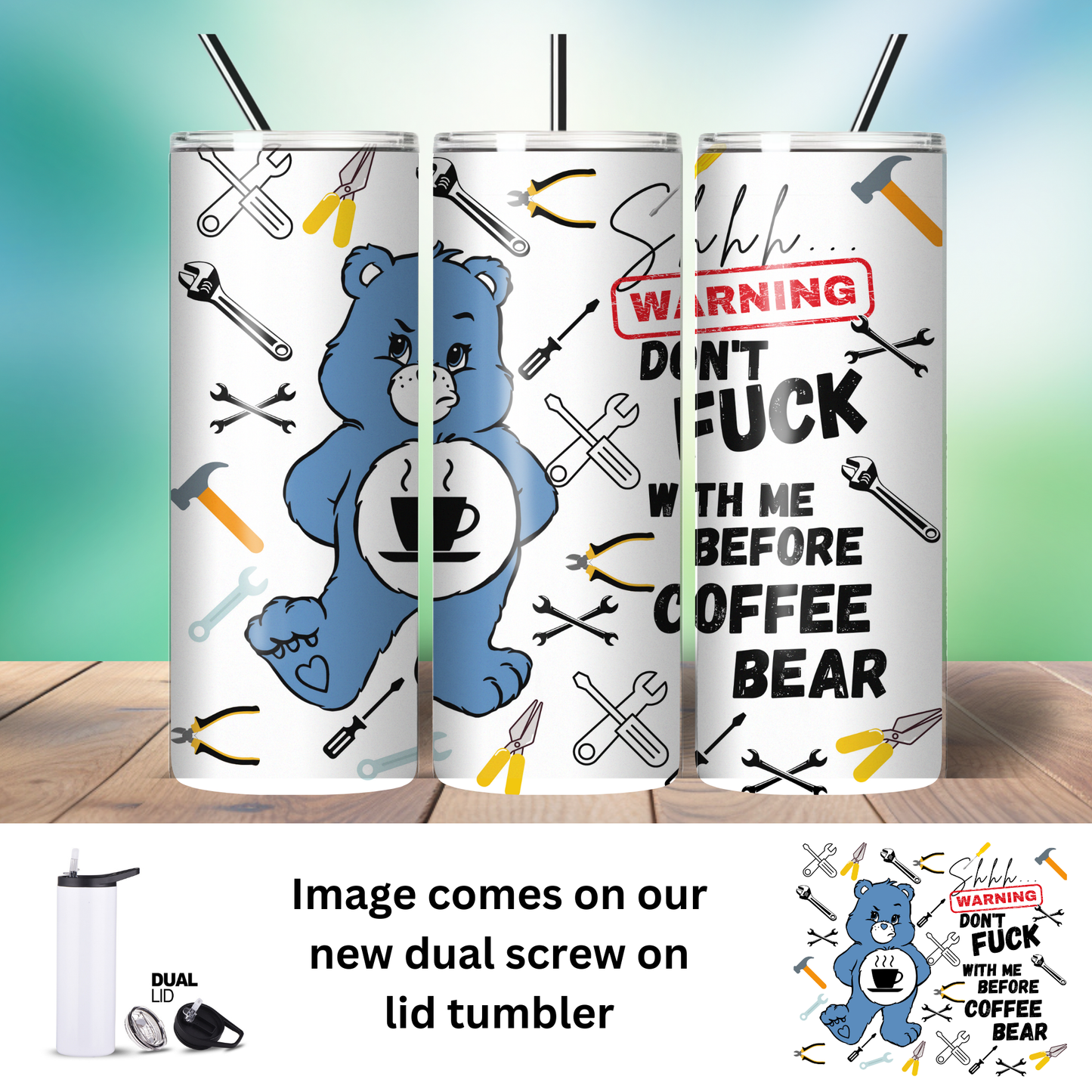 Tumbler | Sarcasm | SwearBear Before Coffee - Tools