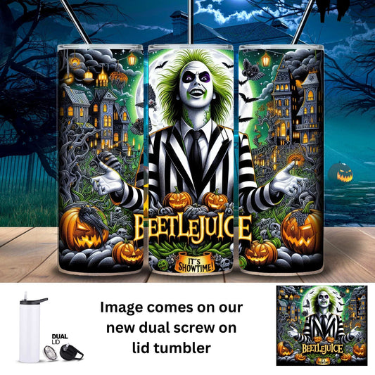 20 oz Tumbler - Halloween - BeetleJuice