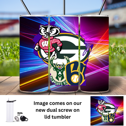 Tumbler | Sports | BrewBadgBuckPack Neon