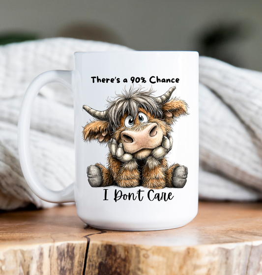 Coffee Mug | 15 oz | Highland Cow | I don't Care