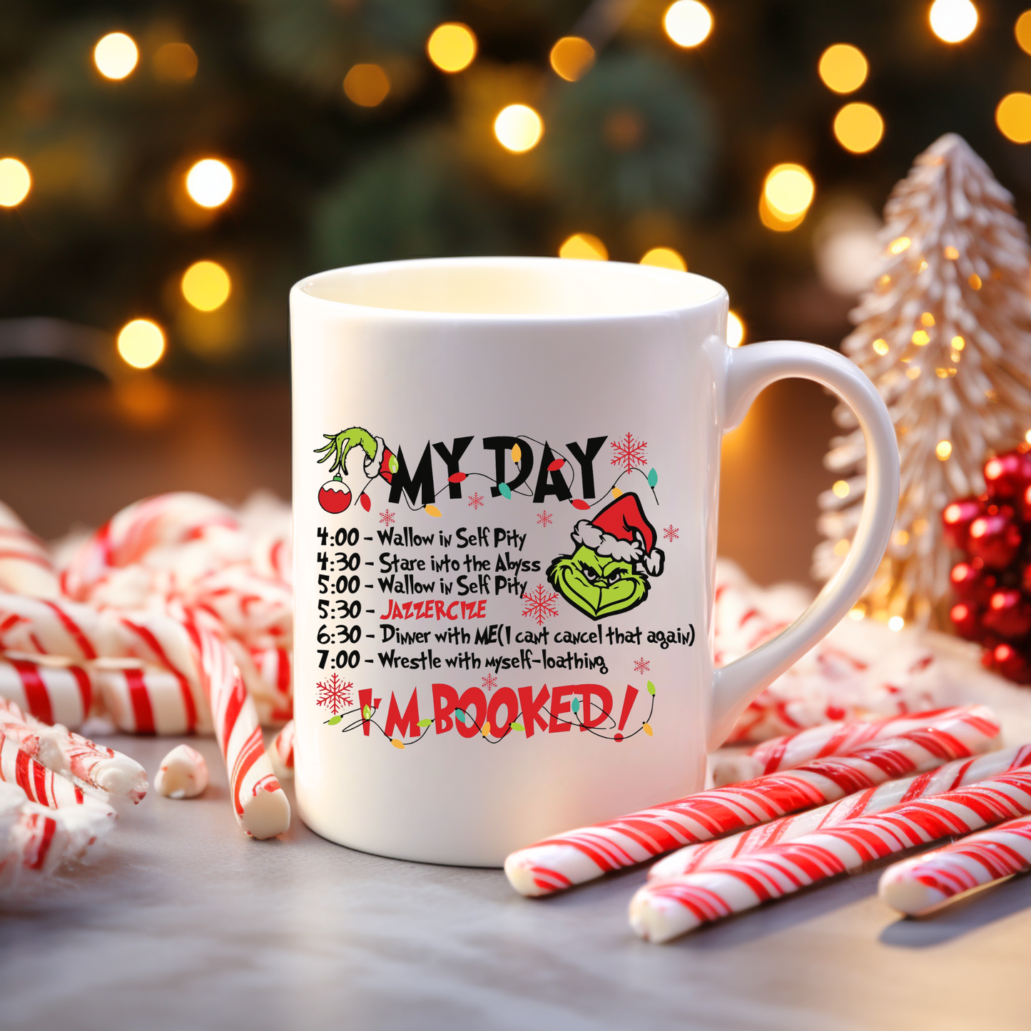 15 oz Coffee Mug -  Christmas - Grinch My Day