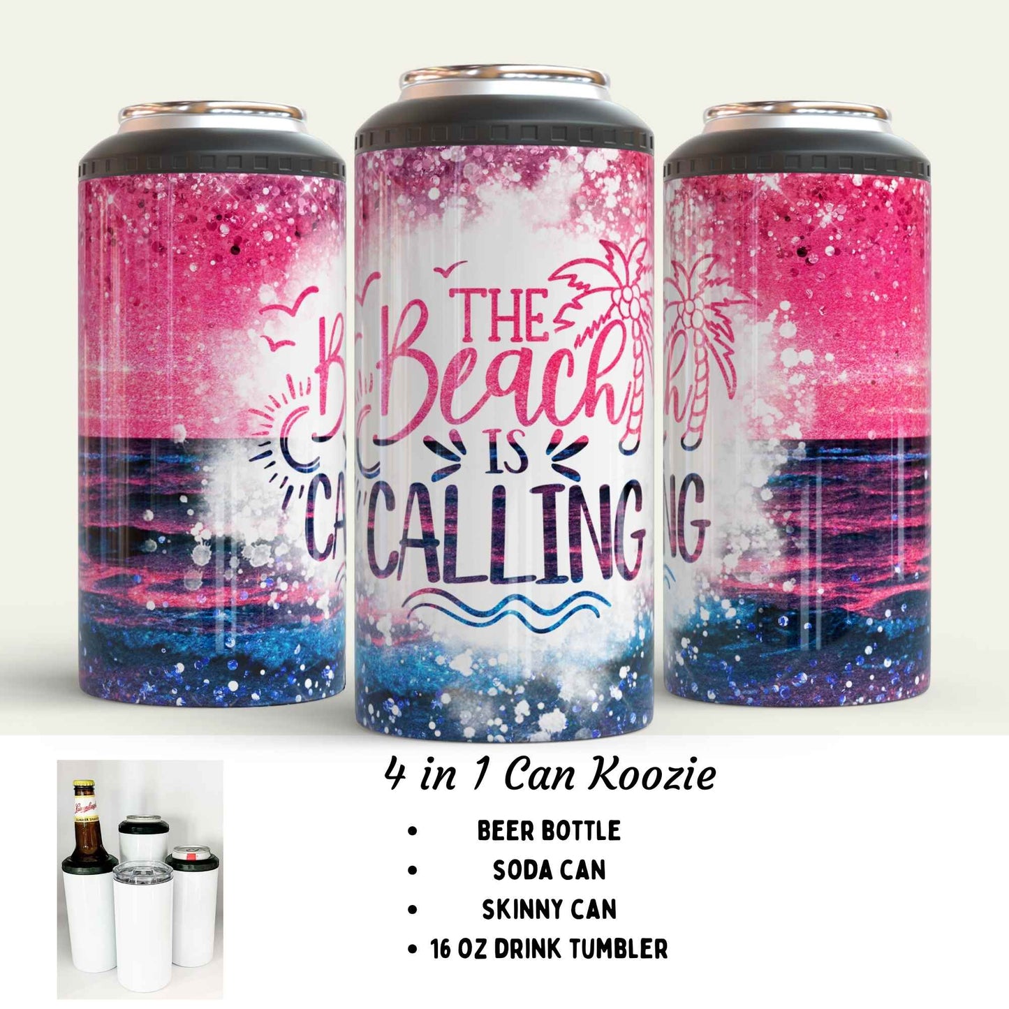 4 in 1 can cooler - Beach is Calling