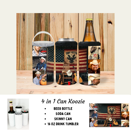 4 in 1 can cooler - Toby Keith