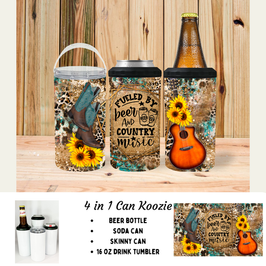 4 in 1 can cooler - Beer & Country Music