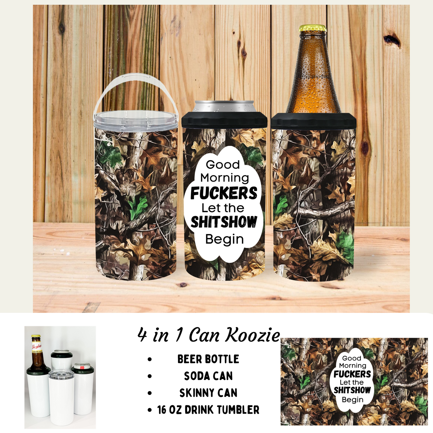 4 in 1 can cooler - Shitshow Camo