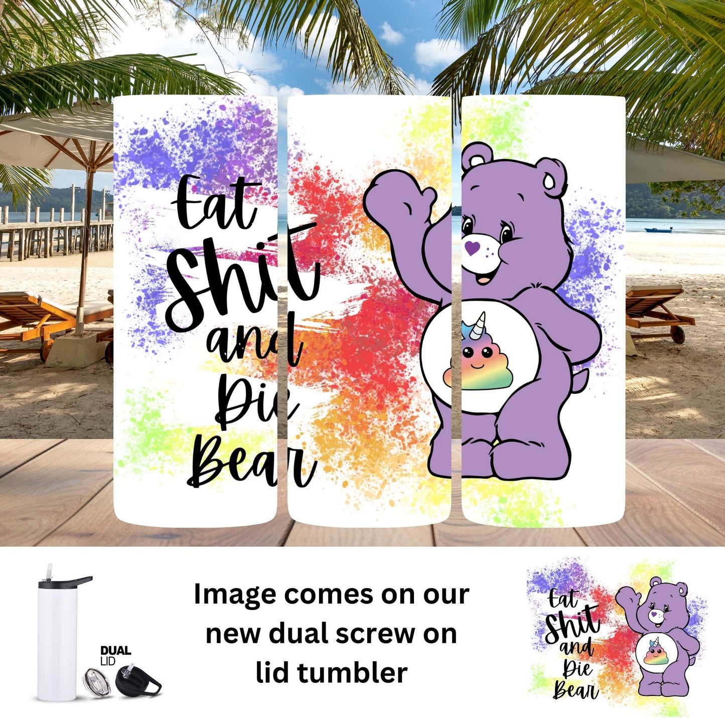 20 oz Tumbler - CareBear Eat Shit