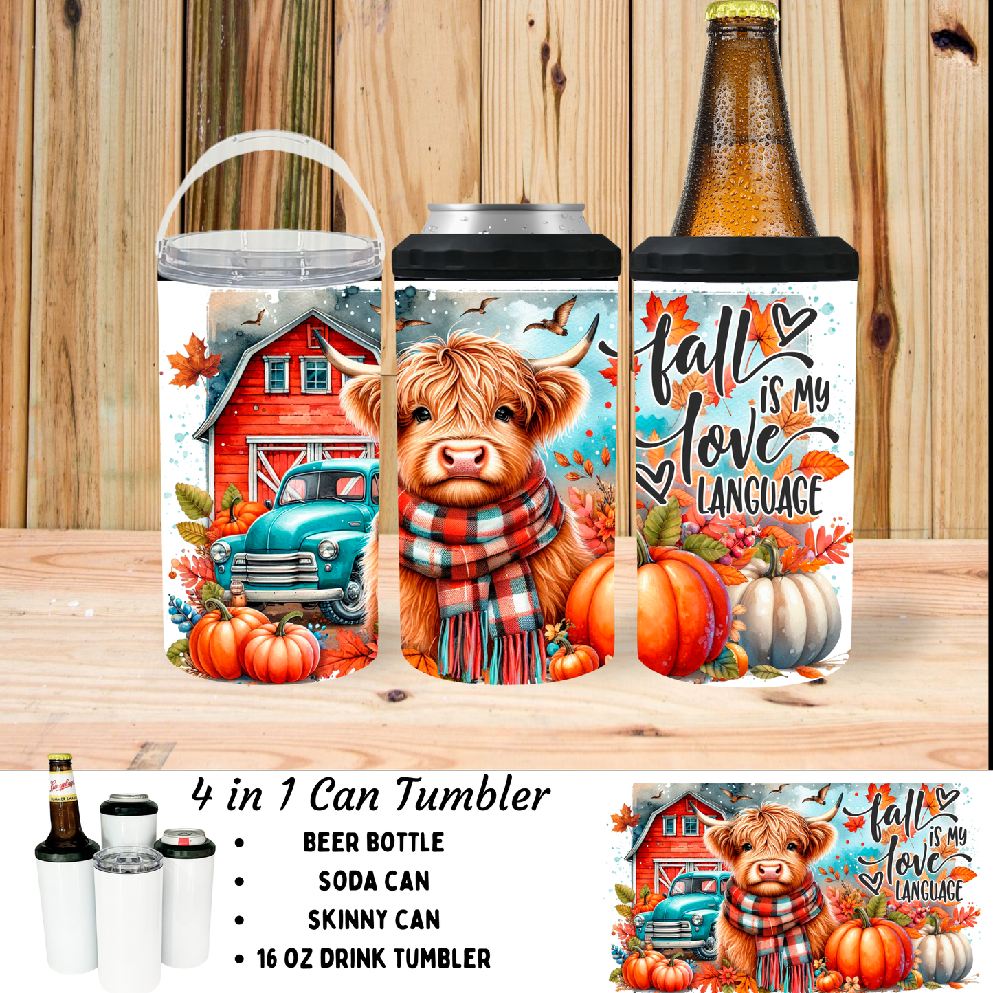 Koozie | Highland Cow | Fall Love Language