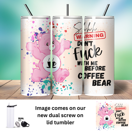 Tumbler | Sarcasm | SwearBear Before Coffee