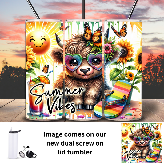 Tumbler | Highland Cow | Summer Vibes