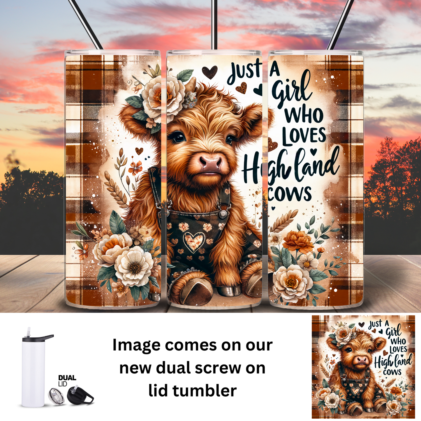 Tumbler | Highland Cow | Just a Girl