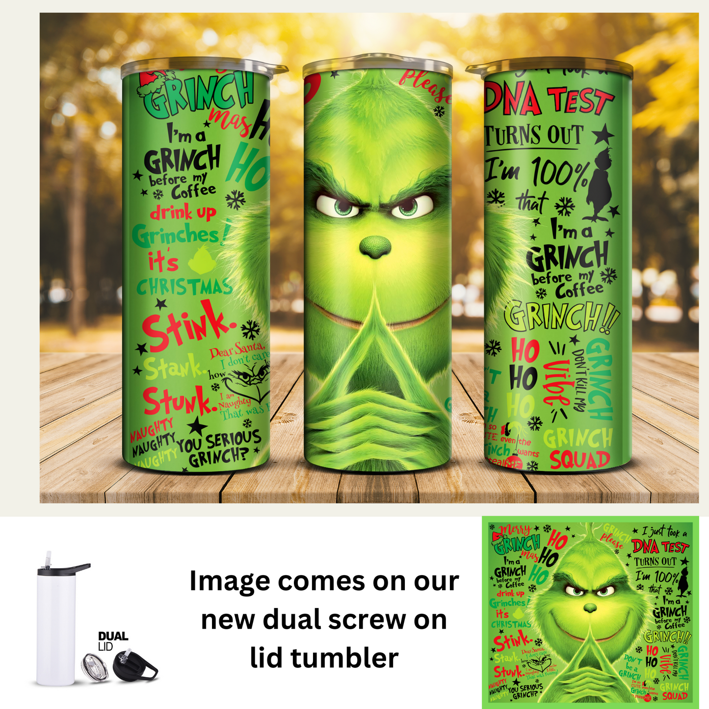 20 oz Tumbler - Grinch Stink Stank Stunk