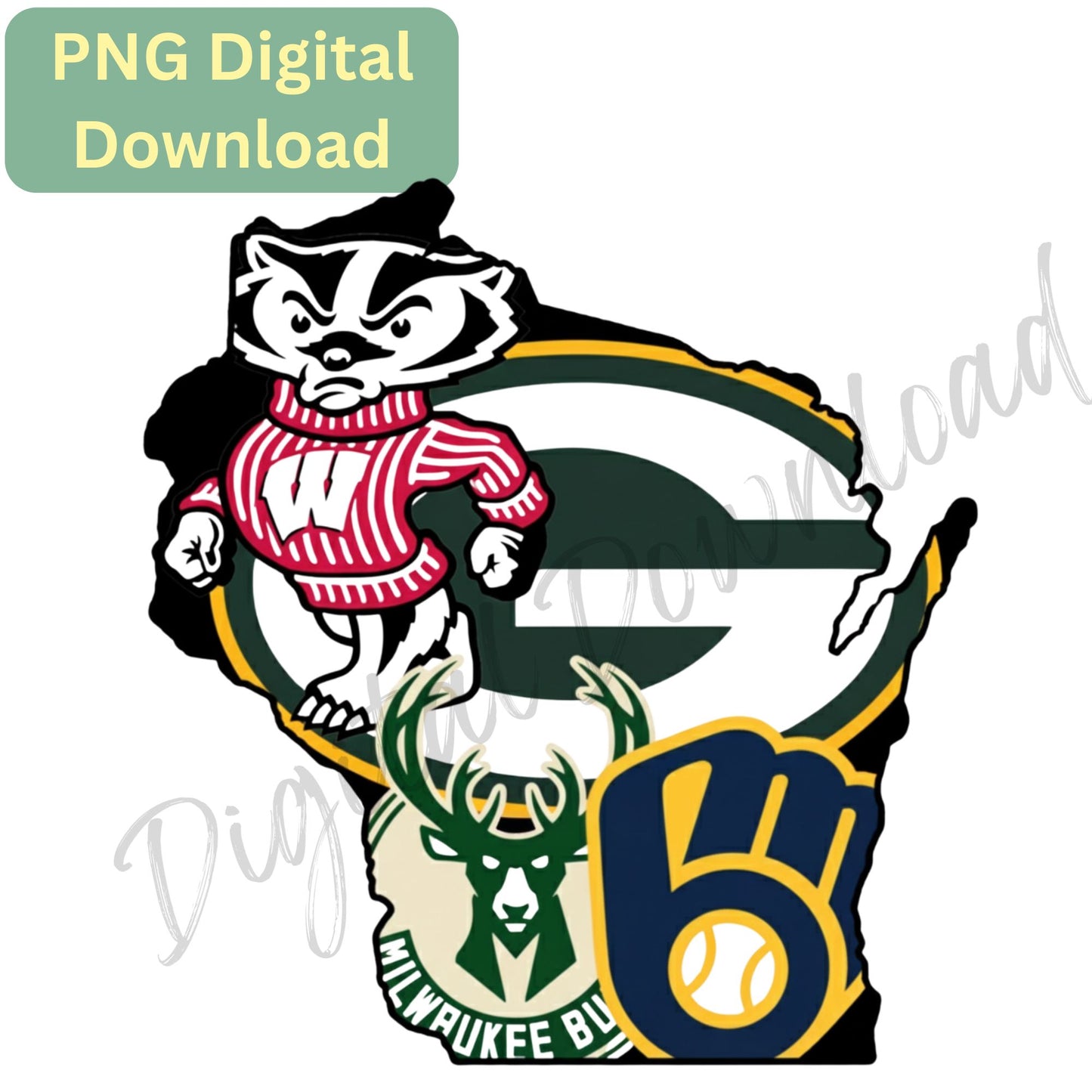 Digital Download - Clipart - Wisconsin Teams