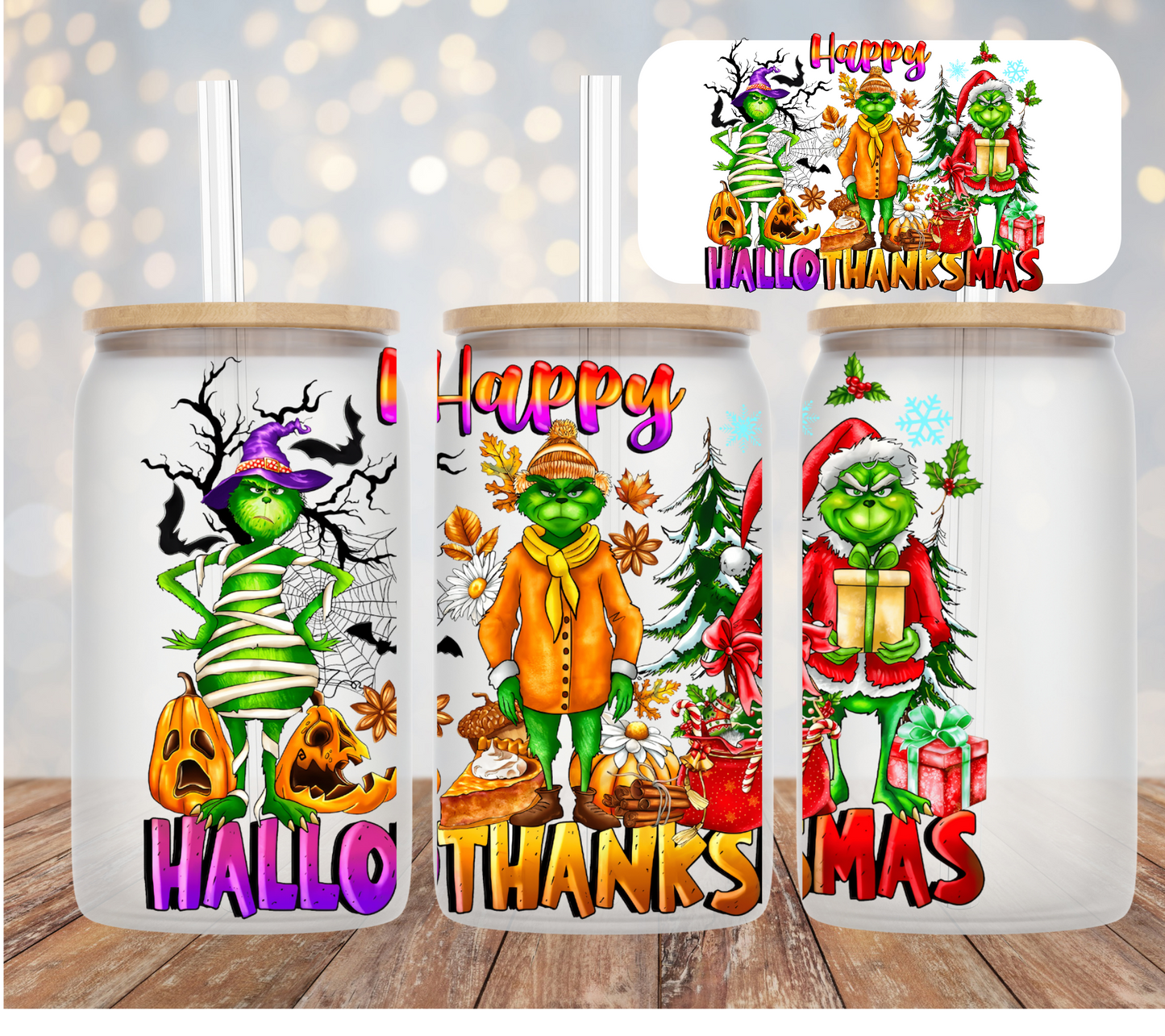 Libbey Glass - Happy HalloThanksMas Grinch