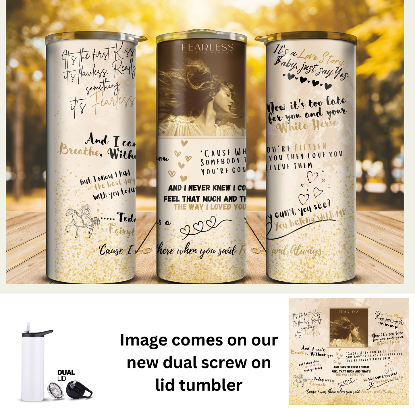 20 oz Tumbler - Celeb -  Taylor Swift Fearless Album