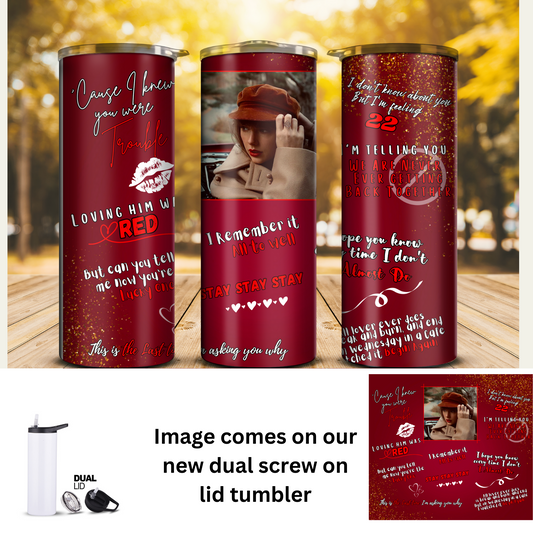 20 oz Tumbler - Celeb - Taylor Swift Red Album