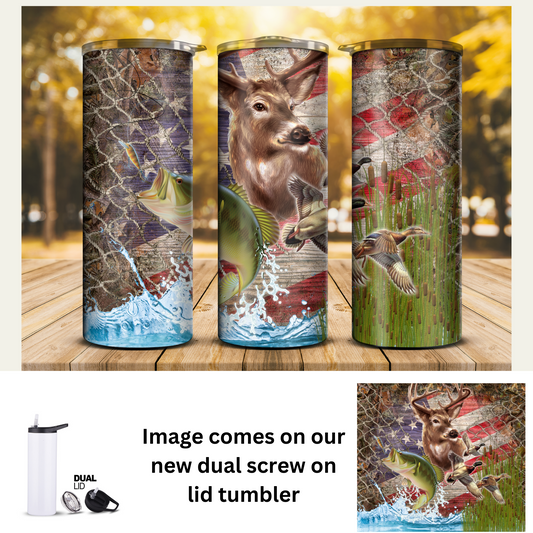 20 oz Tumbler - Nature Buck Fish Duck