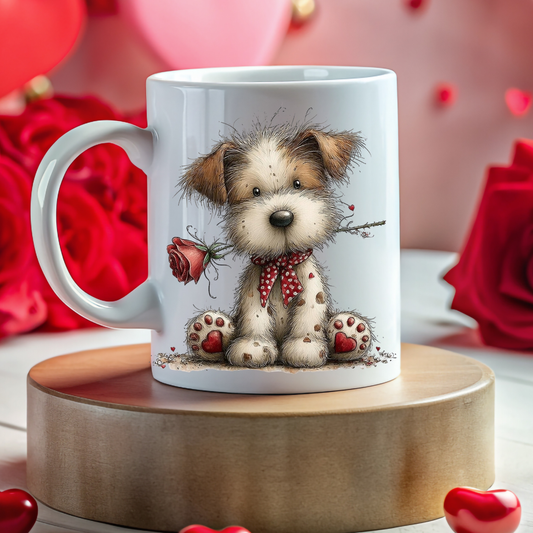 Coffee Mug | 15 oz | Puppy Rose
